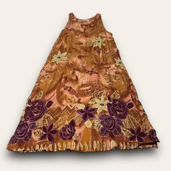 Vintage Dresses & Skirts - Y2K Floral Tie-Dye Maxi Dress Sleeveless Summer Hippie Boho Phases Plus Size 1x